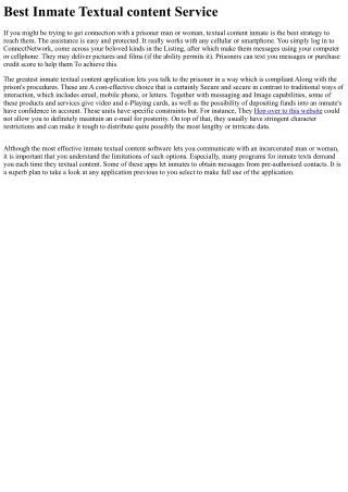best inmate textual content service