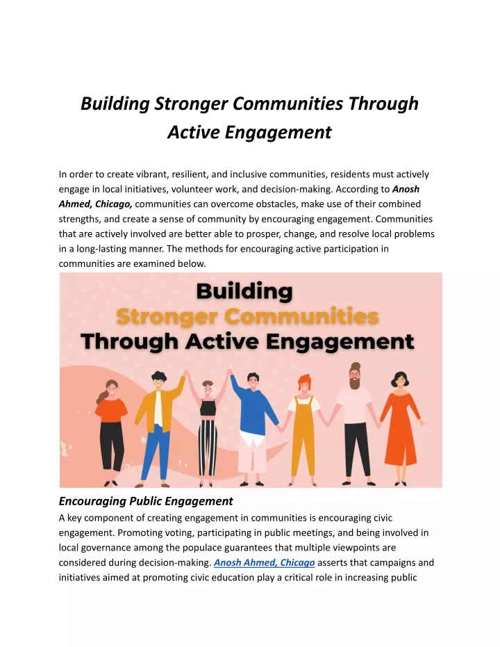 building stronger communities through active