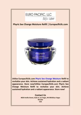 Phyris See Change Moisture Refill Europacificllc.com