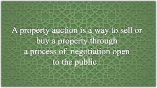 a property auction is a way to sell