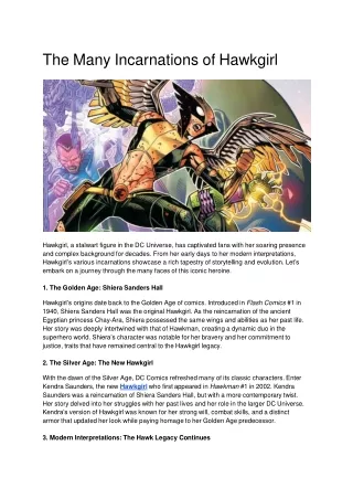 the many incarnations of hawkgirl
