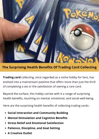 the surprising health benefits of trading card