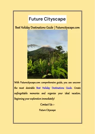 Best Holiday Destinations Guide  Futurecityscape com