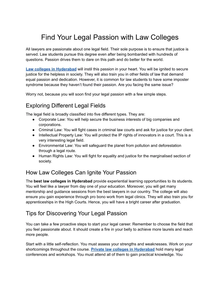 find your legal passion with law colleges