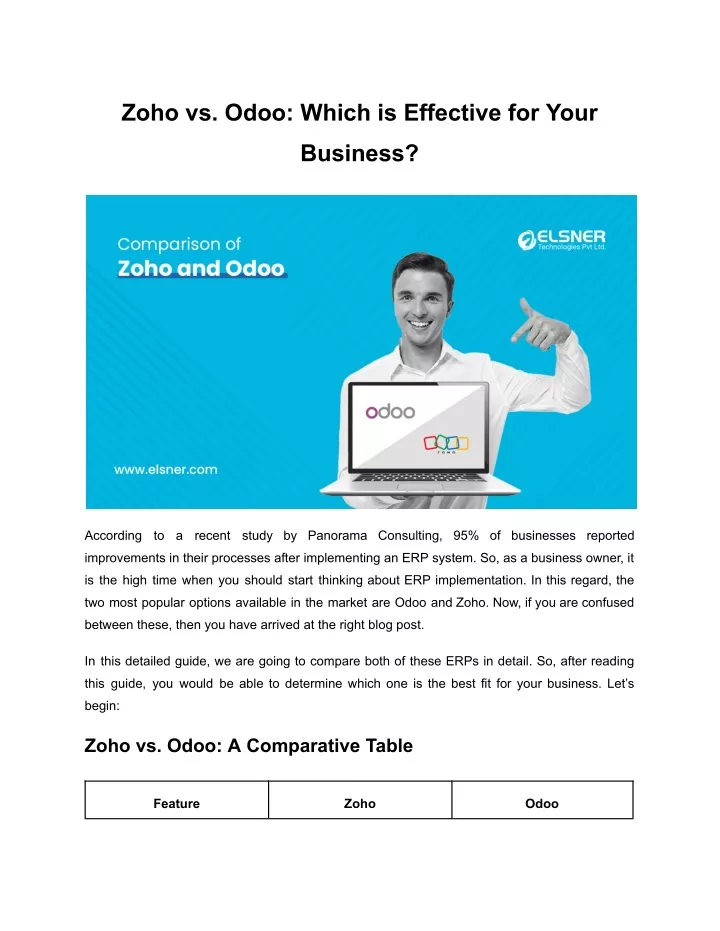 zoho vs odoo which is effective for your