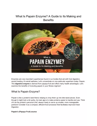 What Is Papain Enzyme_ A Guide to Its Making and Benefits.docx