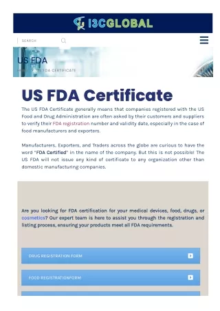 US FDA Certificate