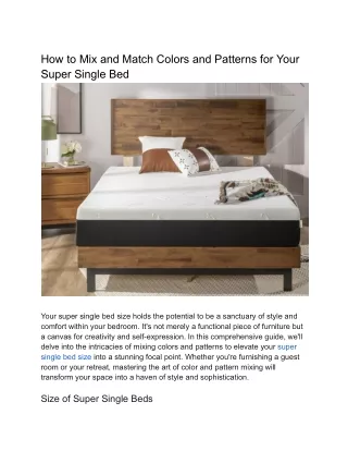 How to Mix and Match Colors and Patterns for Your Super Single Bed