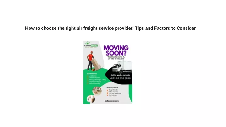 how to choose the right air freight service provider tips and factors to consider