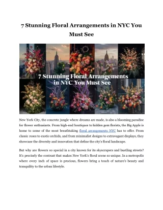 7 Stunning Floral Arrangements in NYC You Must See