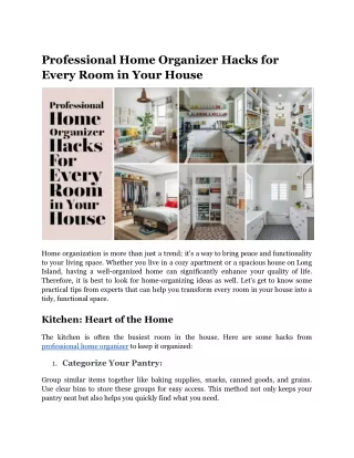 Professional Home Organizer Hacks for Every Room in Your House