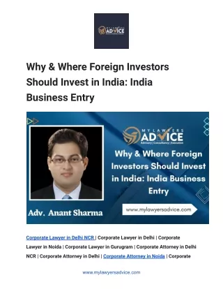 Why & Where Foreign Investors Should Invest in India