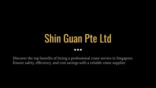 Shin Guan Pte Ltd - 8 Benefits of Employing a Professional Crane Service in Sing