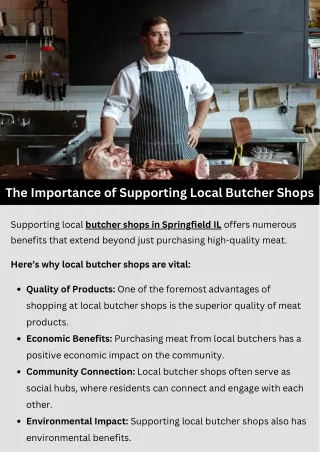 The Importance of Supporting Local Butcher Shops