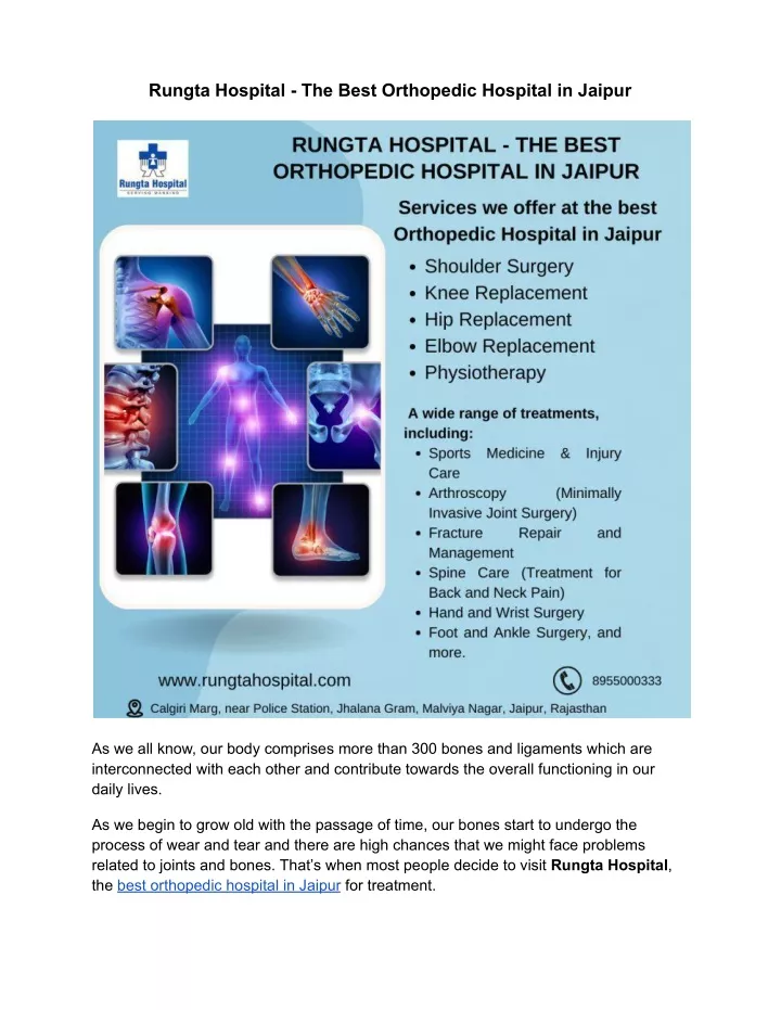 rungta hospital the best orthopedic hospital