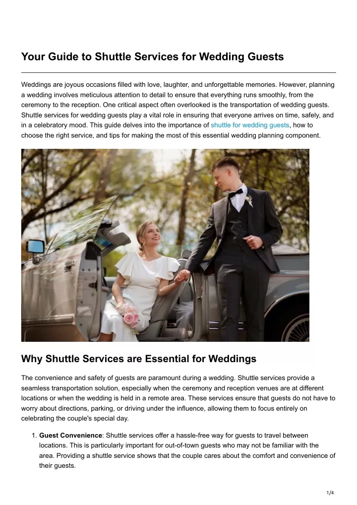 your guide to shuttle services for wedding guests