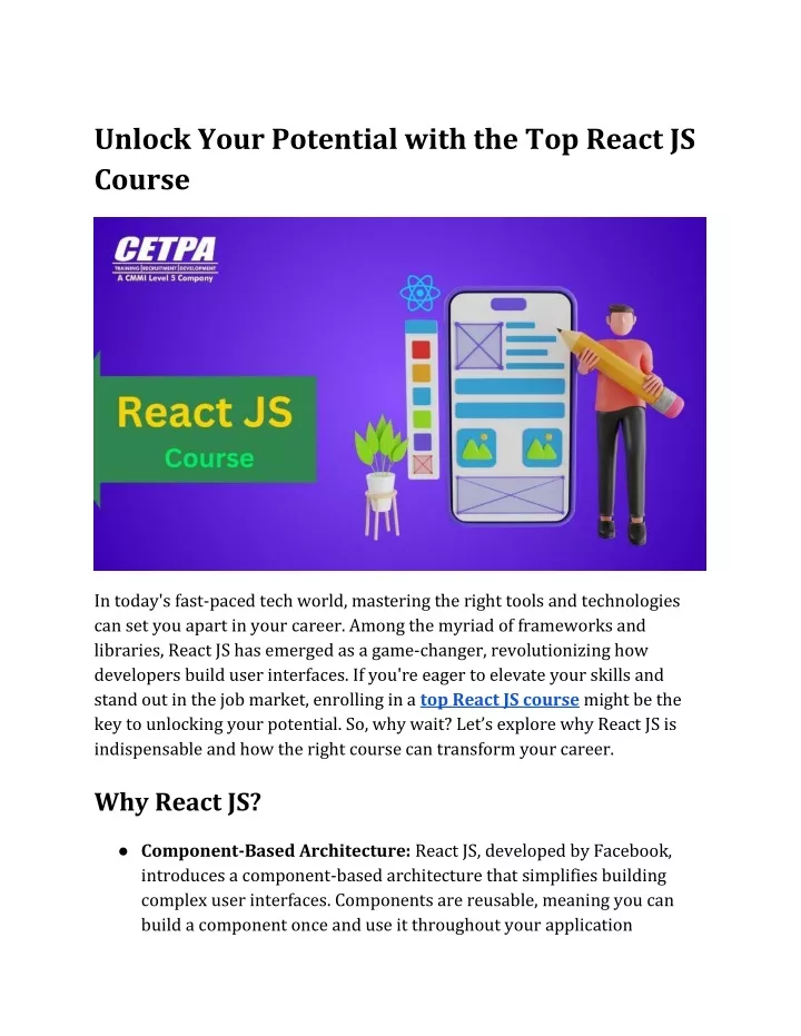 unlock your potential with the top react js course