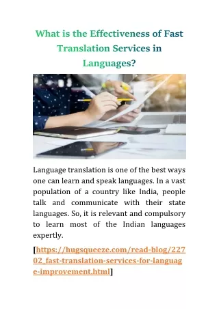 what is the effectiveness of fast translation