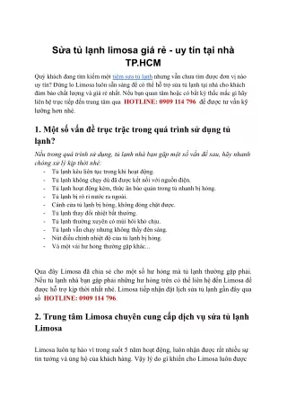 sua tu lanh gan day limosa