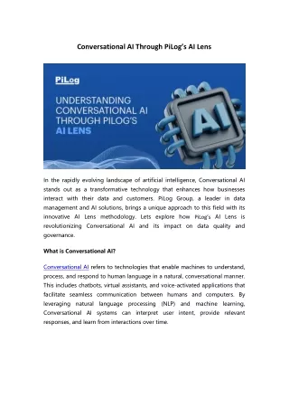 Understanding Conversational AI Through PiLog’s AI Lens