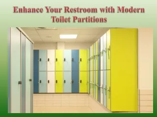 Enhance Your Restroom with Modern Toilet Partitions