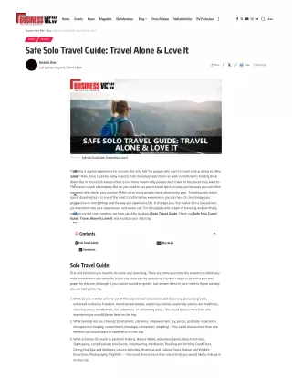 Safe Solo Travel Guide Travel Alone & Love It