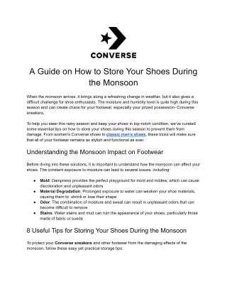 Guide to Storing Your Shoes During the Monsoon Season- Converse