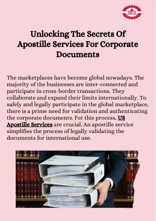 Unlocking The Secrets Of Apostille Services For Corporate Documents