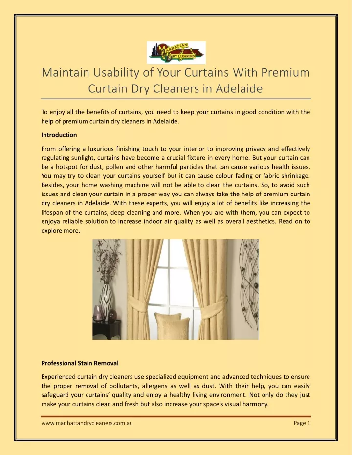 maintain usability of your curtains with premium