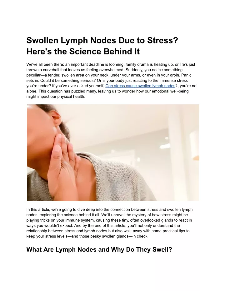 swollen lymph nodes due to stress here