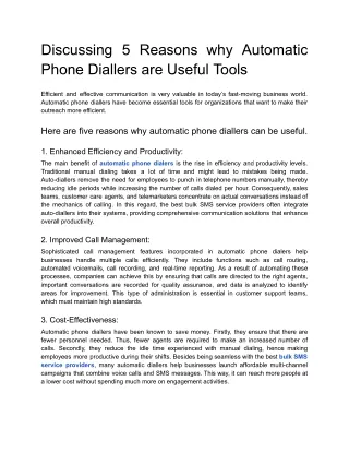 Discussing 5 Reasons why Automatic Phone Diallers are Useful Tools