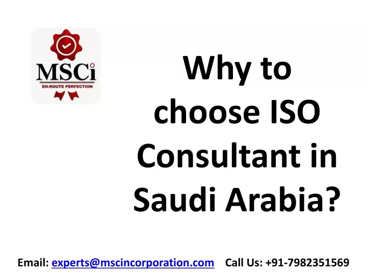 why to choose iso consultant in saudi arabia