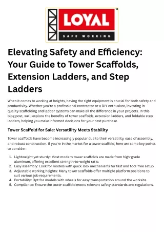 elevating safety and e ciency your guide to tower