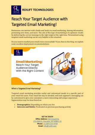 Targeted Email Marketing: Strengthen your marketing techniques