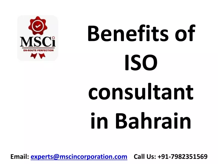 benefits of iso consultant in bahrain