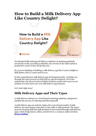 how to build a milk delivery app like country delight