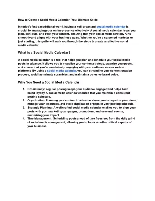know how to make social media calendar