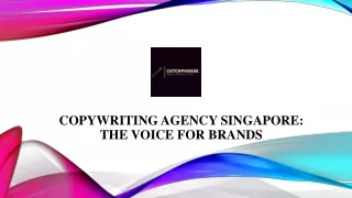 Copywriting Agency Singapore The Voice for Brands