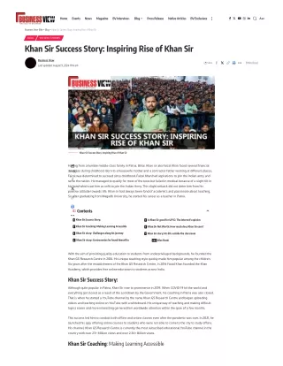 Khan Sir Success Story Inspiring Rise of Khan Sir