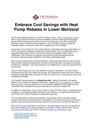 embrace cool savings with heat pump rebates