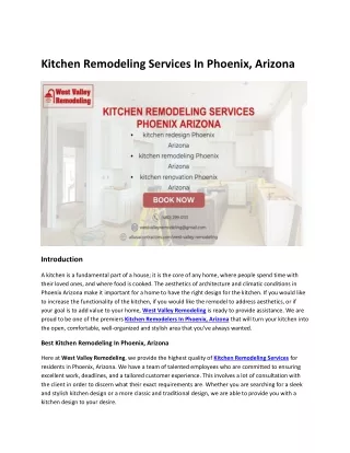 Kitchen Remodeling Services in Phoenix