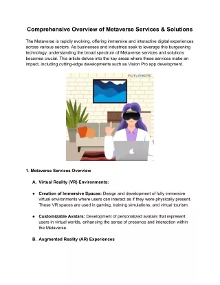 Comprehensive Overview of Metaverse Services & Solutions