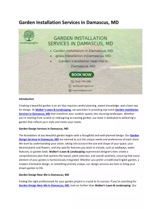 Garden Installation Services in Damascus, MD