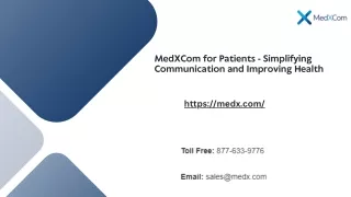 MedXCom for Patients: A Modern Approach to Streamlined Healthcare Communication