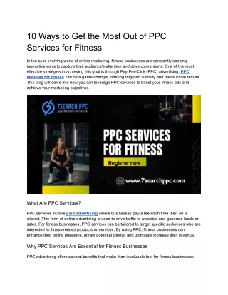 10 Ways to Get the Most Out of PPC Services for Fitness (1)