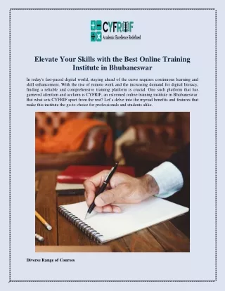Elevate Your Skills with the Best Online Training Institute in Bhubaneswar