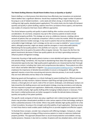 The Patent Drafting Dilemma