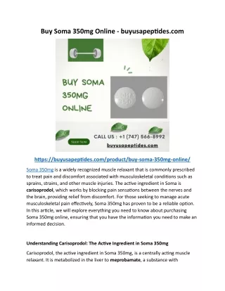 Buy Soma 350mg Online - buyusapeptides