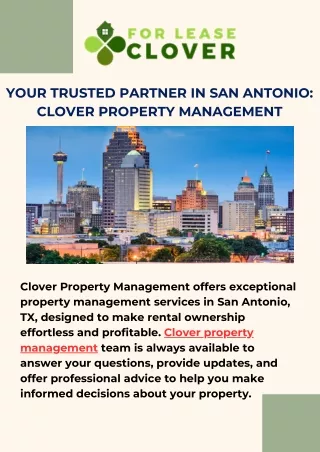 Experience Stress Free Rental Ownership with Clover Property Management