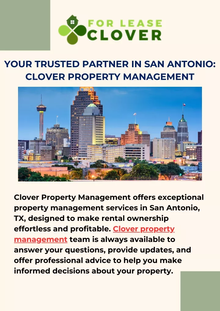 your trusted partner in san antonio clover